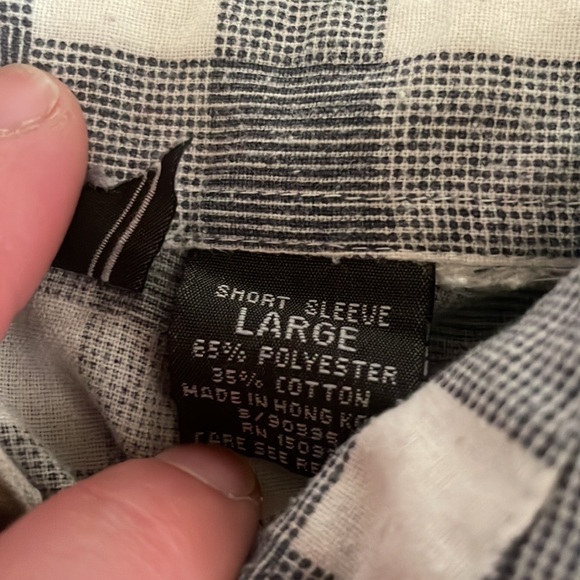 Vintage cotton/polyester button short sleeve blouse - Picture 3 of 6